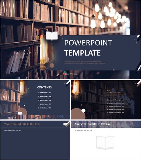 Download gratuito di immagini PowerPoint - biblioteca_6 slides